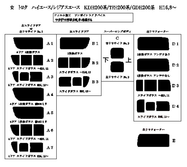 画像1: ハイエース/レジアスエース 型式: KDH200系/TRH200系/GDH200系 初度登録年月/初度検査年月: H16/8〜 (1)