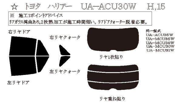 画像1: ハリアー 型式: ACU30W/ACU35W/MCU30W/MCU31W/MCU35W/MCU36W/GSU30W/GSU31W/GSU35W/GSU36W 初度登録年月/初度検査年月: H15/2〜H25/7 (1)