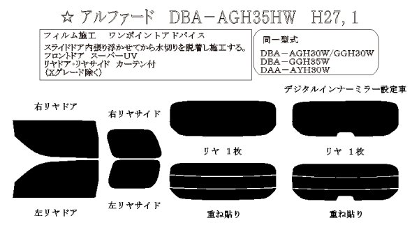 画像1: アルファード 型式: AGH30W/GGH30W/GGH35W/AYH30W 初度登録年月/初度検査年月: H27/1〜R5/6 (1)