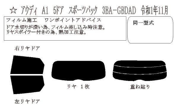 画像1: A1 5ドアスポーツバック 型式: GBDAD 初度登録年月/初度検査年月: R1/11〜 (1)