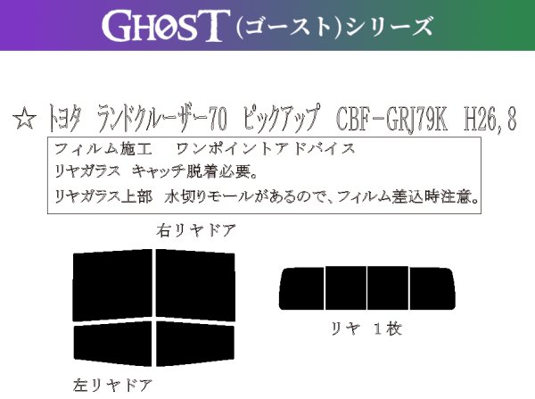 画像1: 【ゴーストシリーズ】 ランクル70 ピックアップ 型式: GRJ79K 初度登録年月/初度検査年月: H26/8〜H27/6 (1)