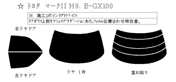 画像1: マークII 型式: GX100/GX105/JZX100/JZX101/JZX105/LX100 初度登録年月/初度検査年月: H8/9〜H12/10 (1)