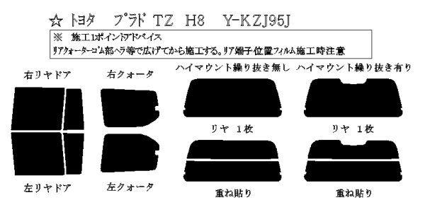 画像1: プラド 5ドア 型式: KDJ95W/VZJ95W/KZJ95W/RZJ95W 初度登録年月/初度検査年月: H8/5〜H14/10 (1)