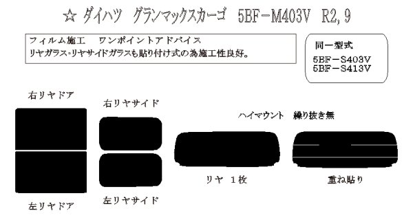 画像1: グランマックスカーゴ 型式: S403V/S413V 初度登録年月/初度検査年月: R2/9〜 (1)